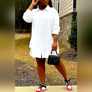 Collared White Shirt Dress 2X/20W